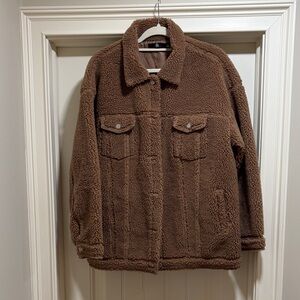 Missguided Brown Teddy Jacket